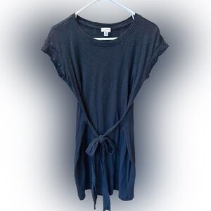 J.Crew Black Tie-Waist T-Shirt Dress – XS